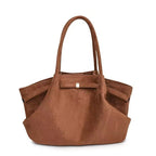 Suede tote bag for women in autumn and winter, high-end and niche design, large capacity commuting retro handbag