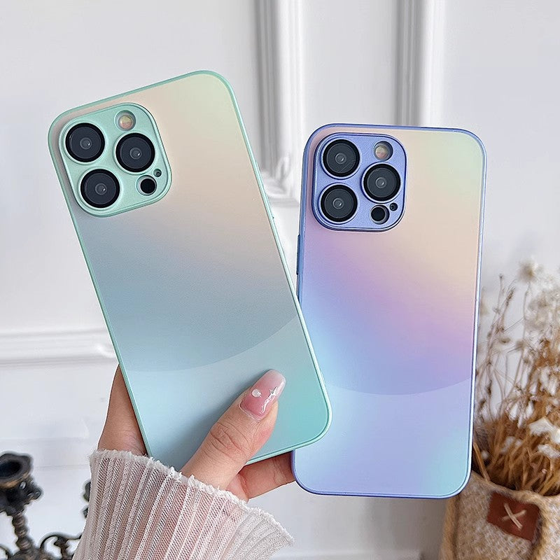 IPhone15 phone case gradient color matte suitable for Apple 14pro with lens film 13 anti drop protective cover