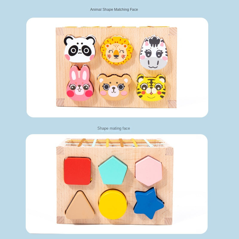 Wooden animal Sesele children's early education shape, color, cognition, grasping, sensory training, puzzle matching toy