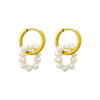 Retro French Light Luxury Palace Style Detachable Freshwater Pearl Earrings for Women, Versatile and High Grade Earrings
