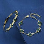 Five Petal Flower Brace Lace Bracelet Two-piece Set