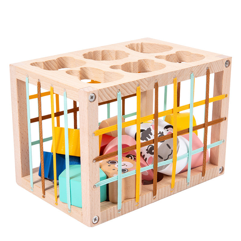 Wooden animal Sesele children's early education shape, color, cognition, grasping, sensory training, puzzle matching toy